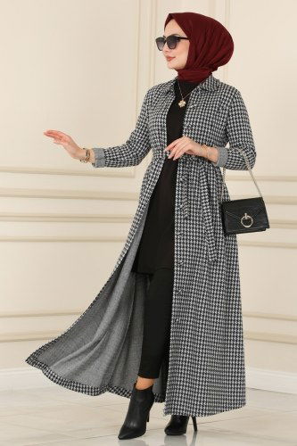 U.K.B. - Abaya 1604UKB139 Black&Ecru