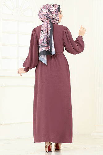 moda selvim Abaya 1721S324 Dark Rose Dusky - Thumbnail