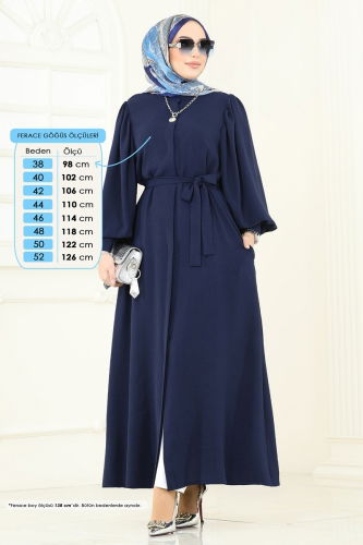 moda selvim Abaya 1721S324 Navy Blue - Thumbnail