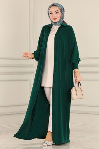 moda selvim Abaya 1723AF356 Emerald - Thumbnail