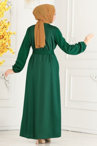 moda selvim Abaya 1907UKB139 Emerald - Thumbnail