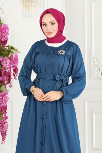 moda selvim ABAYA 1907UKB139 Indigo - Thumbnail