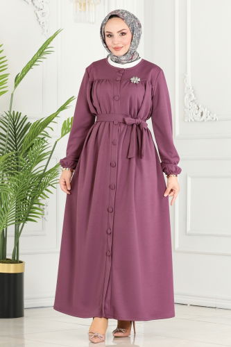 moda selvim ABAYA 1907UKB139 Lila - Thumbnail