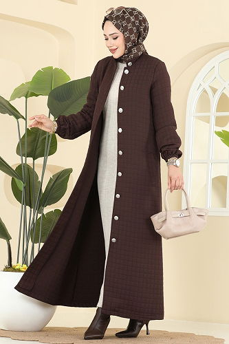 moda selvim Abaya 1981TRT545 Bitter Brown - Thumbnail