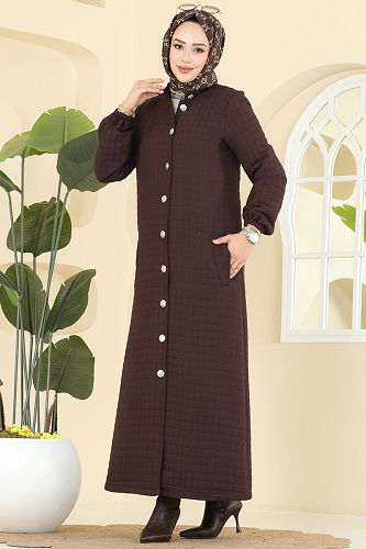moda selvim Abaya 1981TRT545 Bitter Brown - Thumbnail
