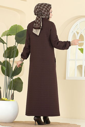 moda selvim Abaya 1981TRT545 Bitter Brown - Thumbnail