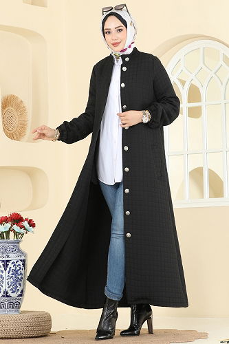 moda selvim Abaya 1981TRT545 Black - Thumbnail