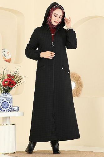 moda selvim Abaya 1998TRT545 Black - Thumbnail