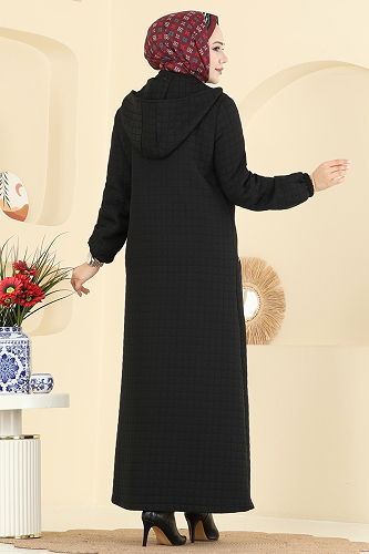 moda selvim Abaya 1998TRT545 Black - Thumbnail