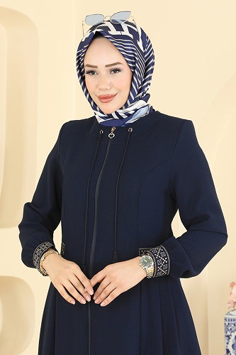 moda selvim عباءة كحلي 2015OZT1013 - Thumbnail