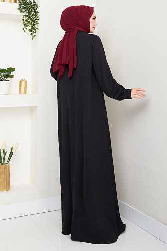 moda selvim Abaya 2018EFY931-M Black - Thumbnail