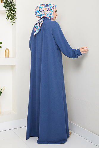 moda selvim Abaya 2018EFY931-M Indigo - Thumbnail