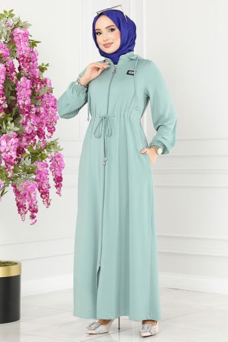 moda selvim Abaya 202YNS793 Mint - Thumbnail