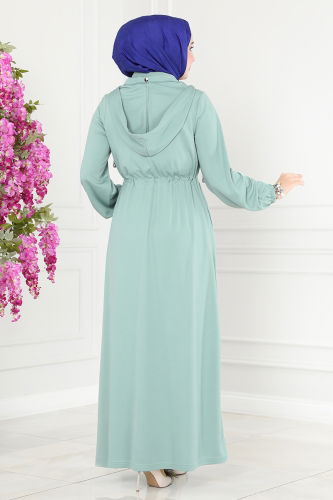 moda selvim Abaya 202YNS793 Mint - Thumbnail