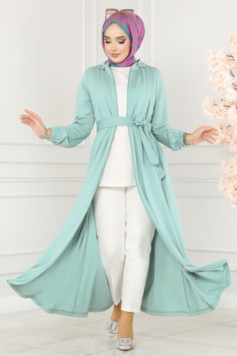 moda selvim Abaya 203YNS793 Mint - Thumbnail