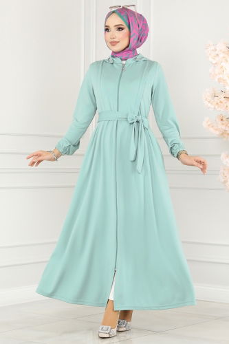 moda selvim Abaya 203YNS793 Mint - Thumbnail