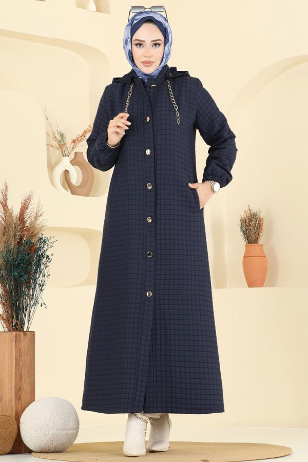 Modaselvim Abaya Abaya 2070DFL152 Dark Navy Blue