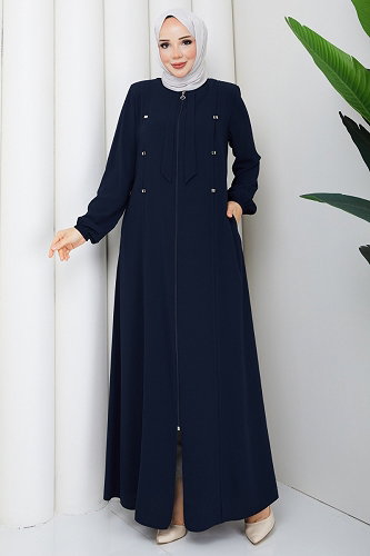 moda selvim عباءة كحلي 2130OZT1013 - Thumbnail