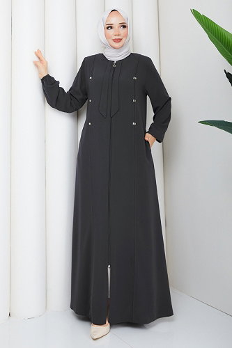 moda selvim Abaya 2130OZT1013 Smoked - Thumbnail
