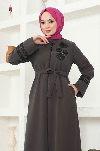 moda selvim Abaya 2131EDM718 Anthracite - Thumbnail