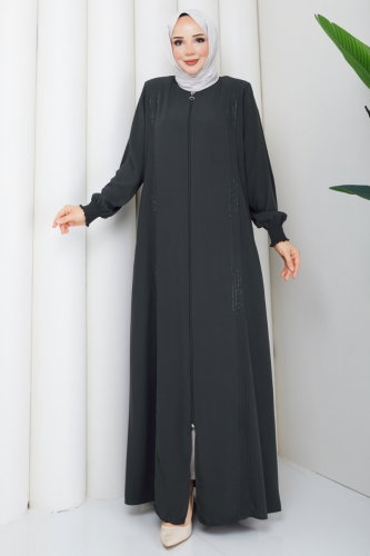 O.Z.T. - عباءة رمادي غامق 2131OZT1013