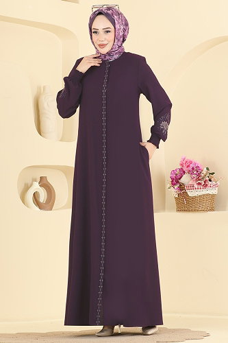 moda selvim عباءة توتي 2132OZT1013 - Thumbnail