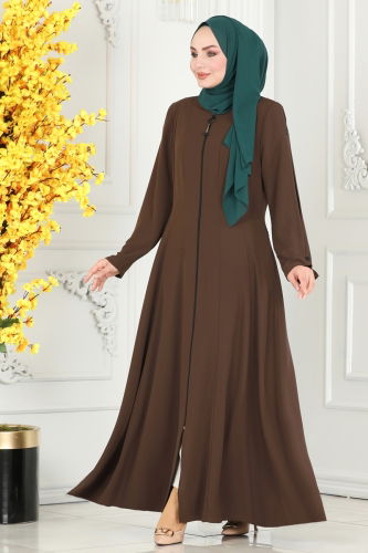 moda selvim ABAYA 2138EDM718 Coffee - Thumbnail