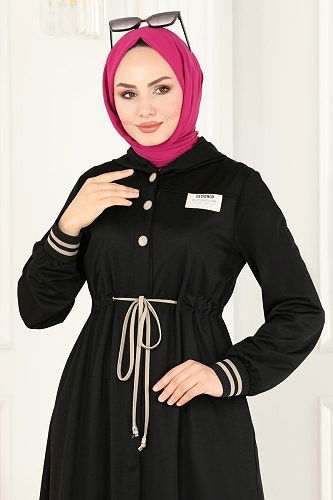 moda selvim 216YNS793 اسود فراجه - Thumbnail