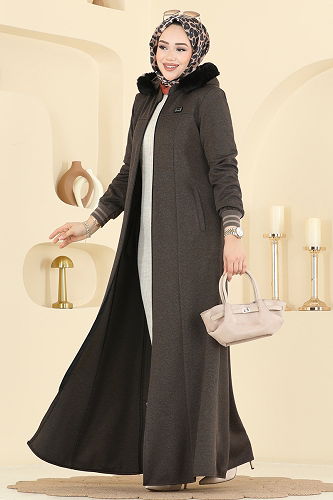 moda selvim Abaya 2229OZT1013 Dark Vision - Thumbnail
