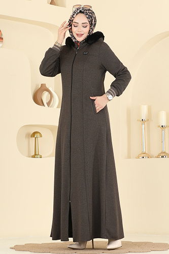 moda selvim Abaya 2229OZT1013 Dark Vision - Thumbnail