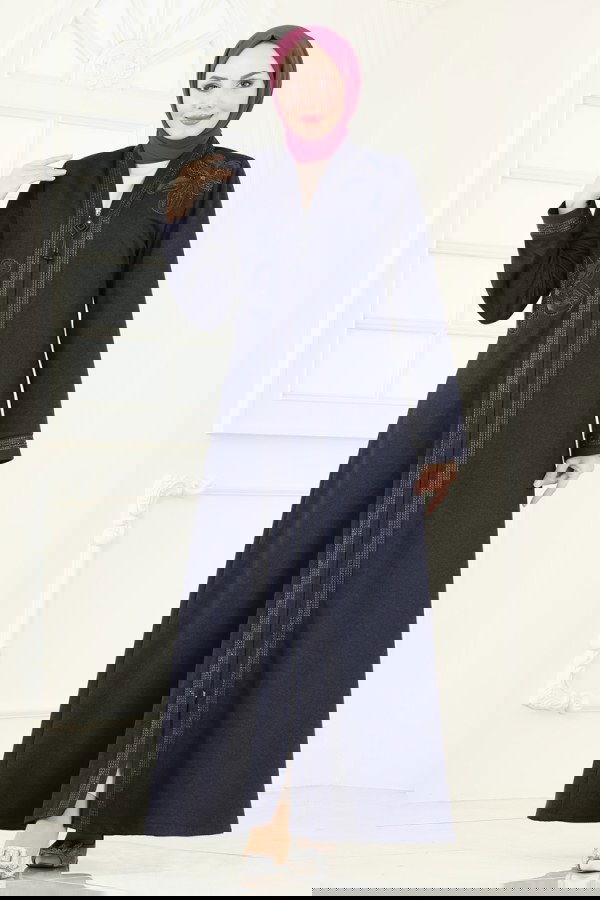 Modaselvim 30%+10% OFF YOUR CART Abaya 2247EDM718 Navy Blue