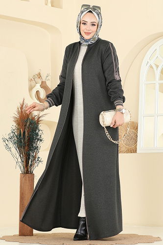 moda selvim Abaya 2252OZT1013 Anthracite - Thumbnail