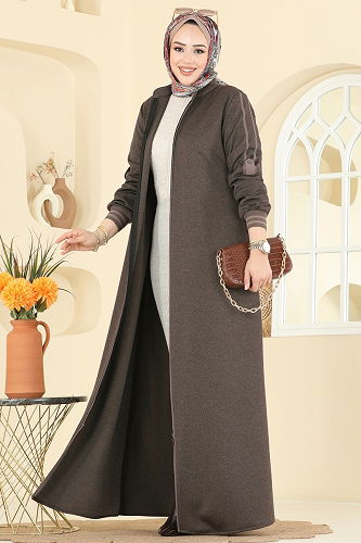 moda selvim Abaya 2252OZT1013 Dark Vision - Thumbnail