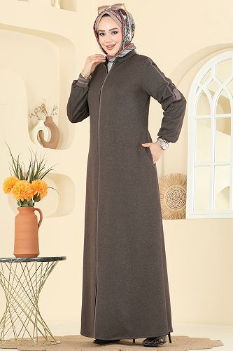 moda selvim Abaya 2252OZT1013 Dark Vision - Thumbnail
