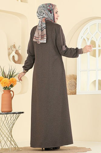 moda selvim Abaya 2252OZT1013 Dark Vision - Thumbnail