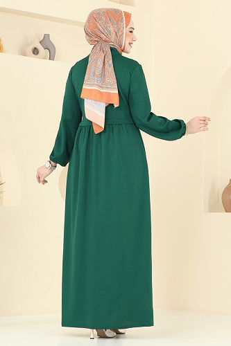 moda selvim Abaya 23002UKB139 Emerald - Thumbnail