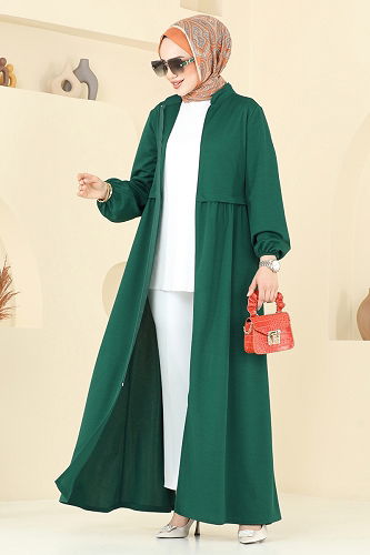 moda selvim Abaya 23002UKB139 Emerald - Thumbnail