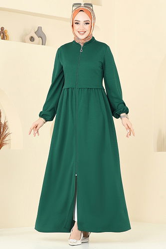 moda selvim Abaya 23002UKB139 Emerald - Thumbnail