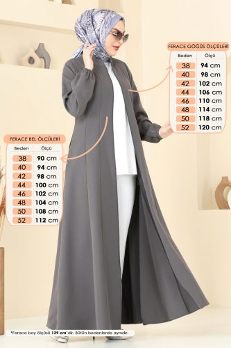 moda selvim Abaya 23003UKB139 Anthracite - Thumbnail