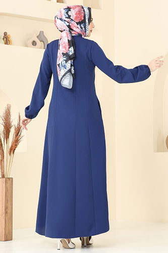 moda selvim Abaya 23003UKB139 Navy Blue - Thumbnail