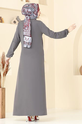 moda selvim Abaya 23006UKB139 Anthracite - Thumbnail