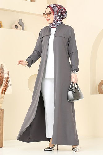 moda selvim Abaya 23006UKB139 Anthracite - Thumbnail
