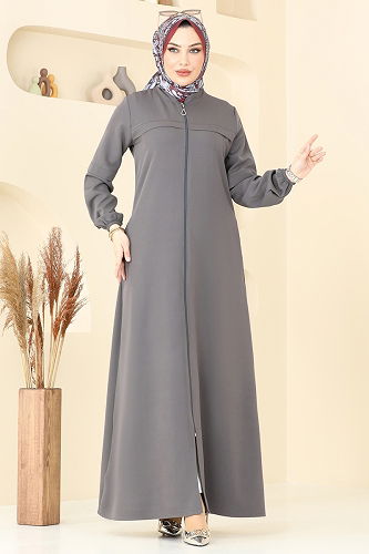 moda selvim Abaya 23006UKB139 Anthracite - Thumbnail