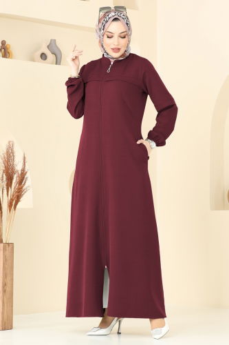 U.K.B. - Abaya 23006UKB139 Burgundy