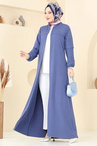 moda selvim Abaya 23006UKB139 Indigo - Thumbnail