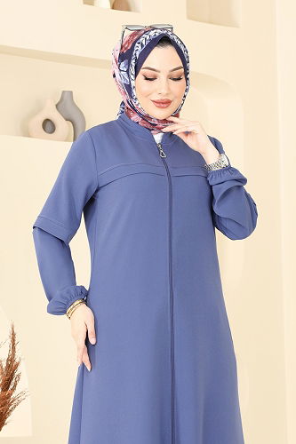 moda selvim Abaya 23006UKB139 Indigo - Thumbnail