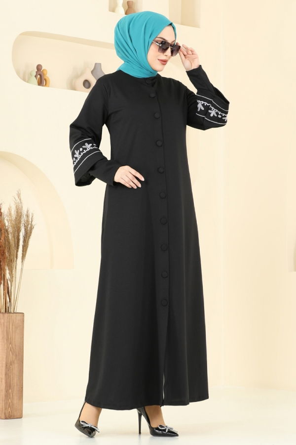 Modaselvim NET 20%+20% DISCOUNT IN THE CARD Abaya 23007UKB139 Black&Grey