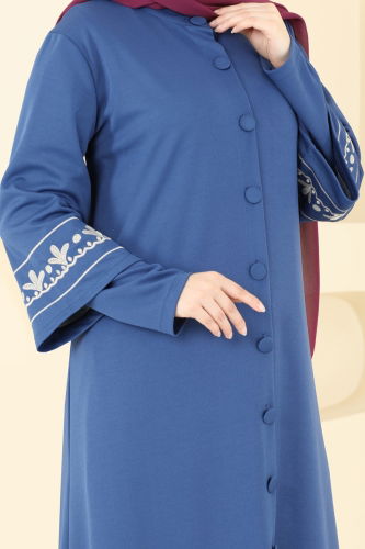 moda selvim Abaya 23007UKB139 Indigo - Thumbnail