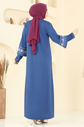 moda selvim Abaya 23007UKB139 Indigo - Thumbnail