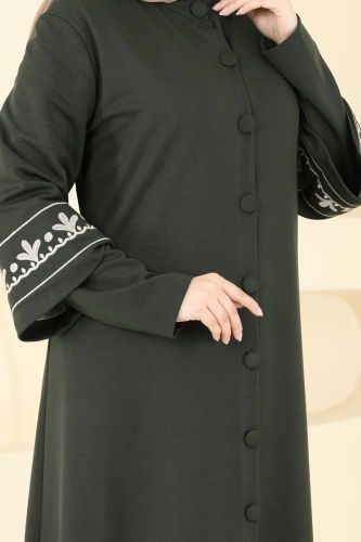 moda selvim Abaya 23007UKB139 Khaki - Thumbnail